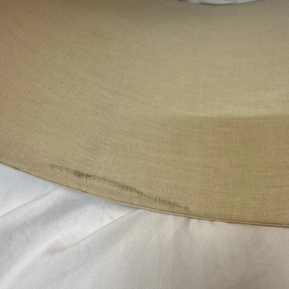 Vintage Drum Lampshade Jute Tan Fabric Spider Fitter Large Table Burlap Natural